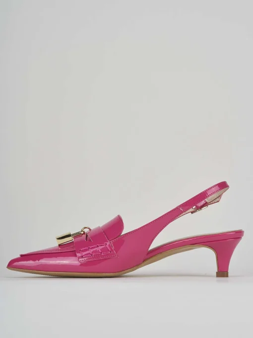 Décolleté e slingback tacco 3cm vernice rosa