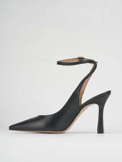 Décolleté e slingback tacco 9cm pelle nero
