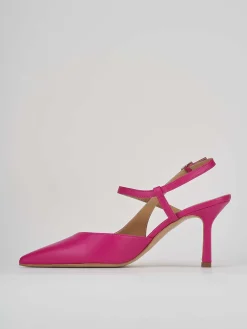 Décolleté e slingback tacco 7cm pelle rosa