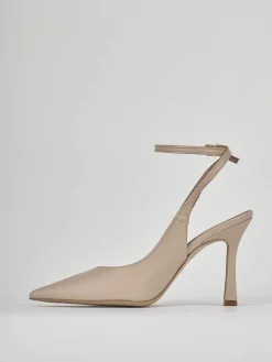 Décolleté e slingback tacco 9cm pelle rosa