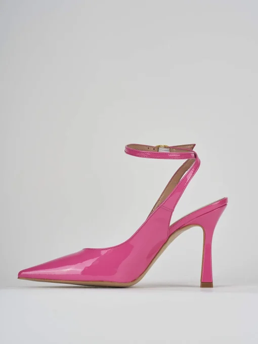 Décolleté e slingback tacco 9cm vernice rosa