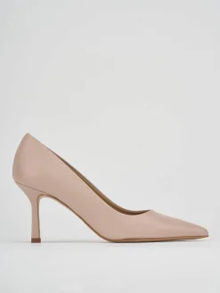 Décolleté e slingback tacco 7cm pelle rosa