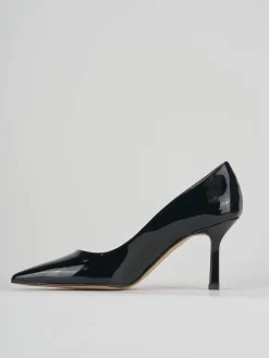 Décolleté e slingback tacco 7cm vernice nero