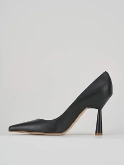 Décolleté e slingback tacco 9cm pelle nero