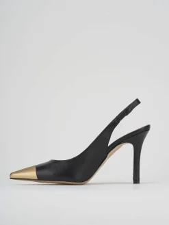 Décolleté e slingback tacco 9cm pelle nero