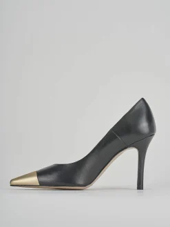 Décolleté e slingback tacco 9cm pelle nero