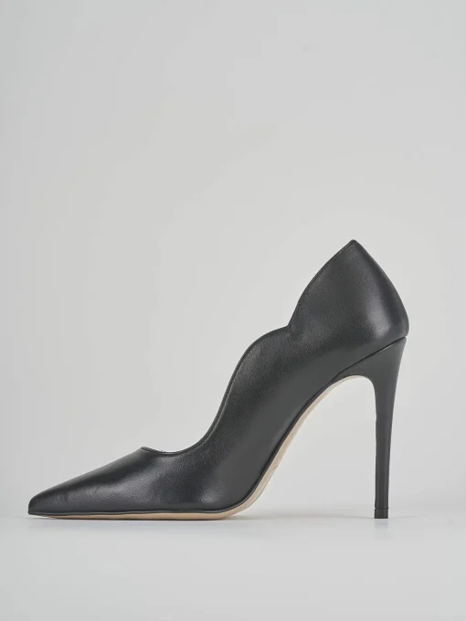 Décolleté e slingback tacco 10cm pelle nero