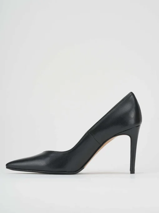 Décolleté e slingback tacco 8cm pelle nero