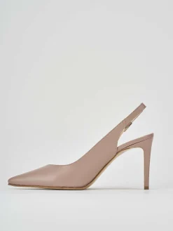 Décolleté e slingback tacco 8cm pelle rosa