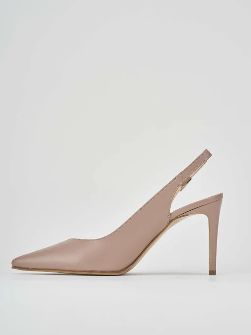 Décolleté e slingback tacco 8cm pelle rosa