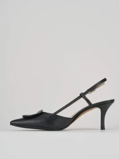 Décolleté e slingback tacco 5cm pelle nero