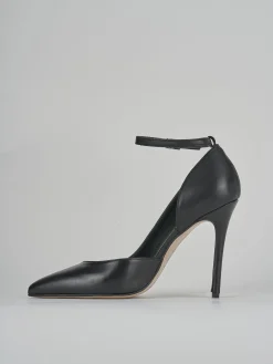 Décolleté e slingback tacco 9cm pelle nero
