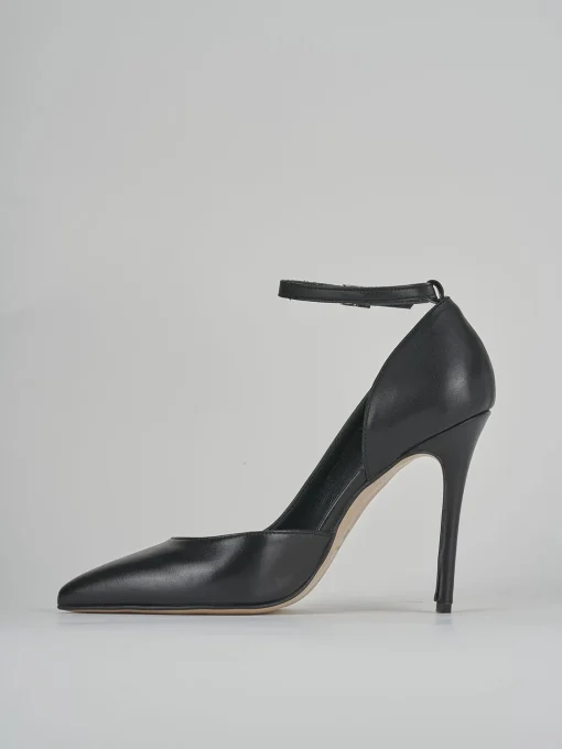 Décolleté e slingback tacco 9cm pelle nero