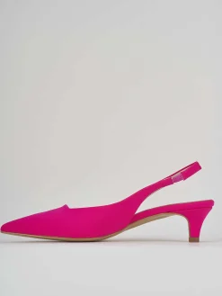 Décolleté e slingback tacco 3cm licra rosa