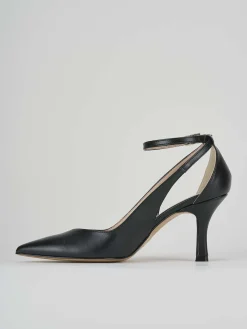 Décolleté e slingback tacco 7cm pelle nero