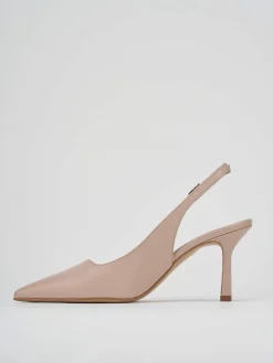 Décolleté e slingback tacco 7cm pelle rosa