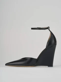 Décolleté e slingback tacco 11cm pelle nero