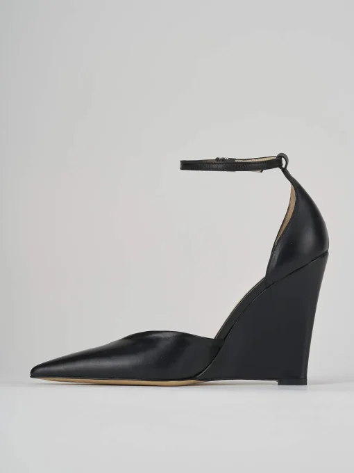 Décolleté e slingback tacco 11cm pelle nero
