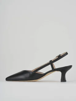 Décolleté e slingback tacco 5cm pelle nero