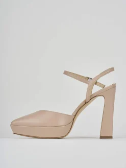Décolleté e slingback tacco 11cm pelle rosa