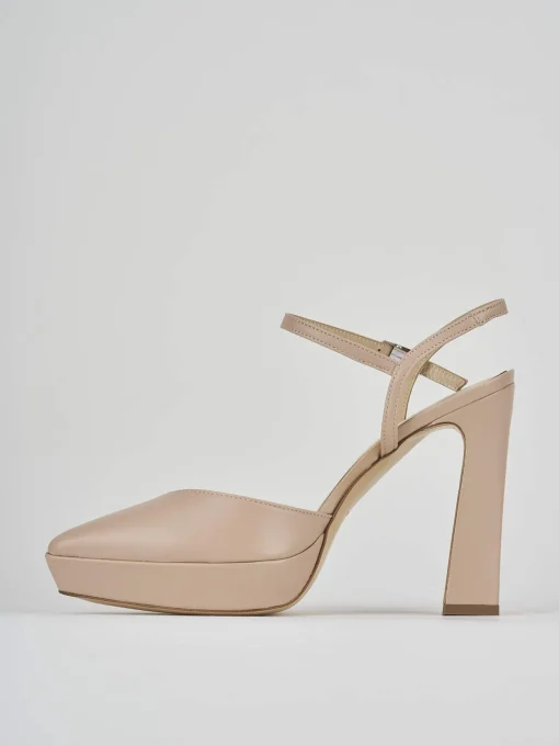 Décolleté e slingback tacco 11cm pelle rosa