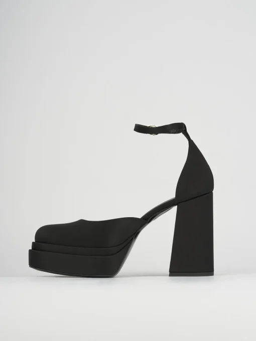 Décolleté e slingback tacco 11cm raso nero