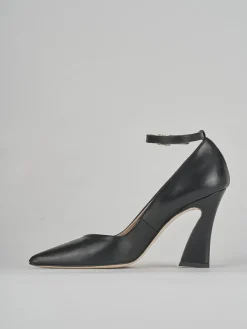 Décolleté e slingback tacco 9cm pelle nero