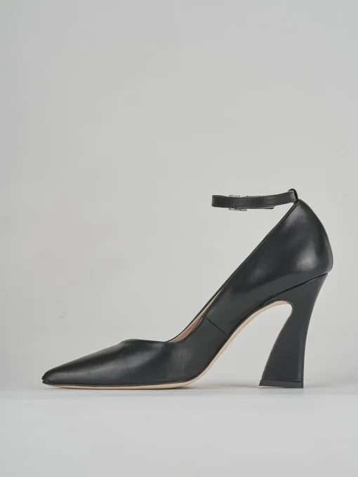 Décolleté e slingback tacco 9cm pelle nero