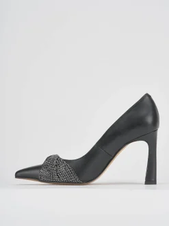 Décolleté e slingback tacco 9cm pelle nero