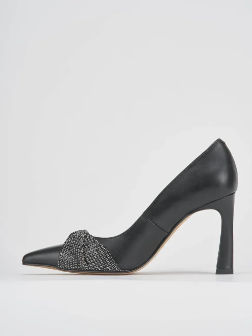 Décolleté e slingback tacco 9cm pelle nero