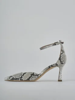 Décolleté e slingback tacco 8cm pitone beige