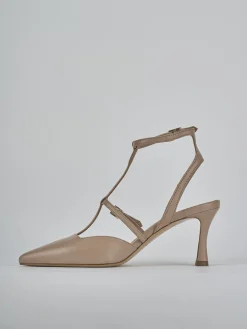 Décolleté e slingback tacco 8cm pelle rosa