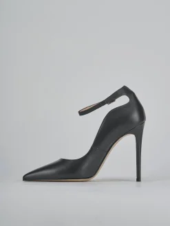 Décolleté e slingback tacco 11cm pelle nero