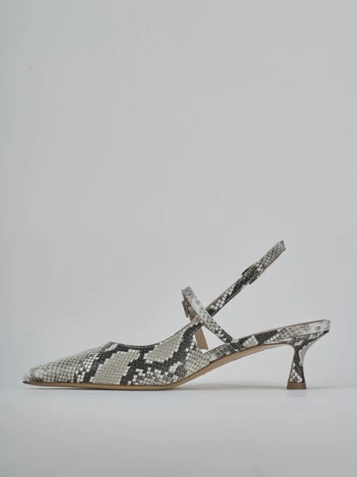 Décolleté e slingback tacco 5cm pitone beige