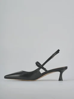 Décolleté e slingback tacco 5cm pelle nero