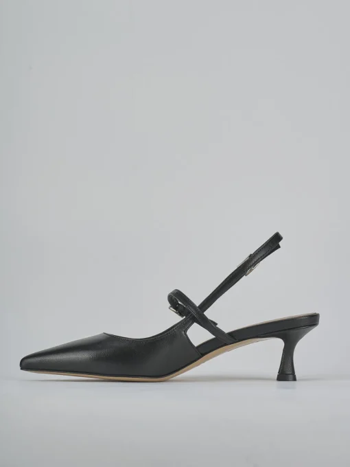 Décolleté e slingback tacco 5cm pelle nero