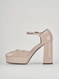 Décolleté e slingback tacco 10cm pelle beige