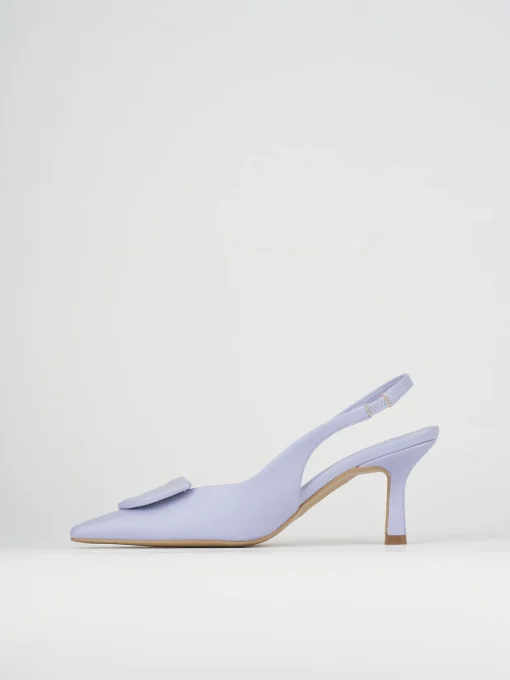 Décolleté e slingback tacco 7cm pelle rosa
