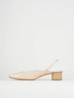 Décolleté e slingback tacco 4cm vernice rosa
