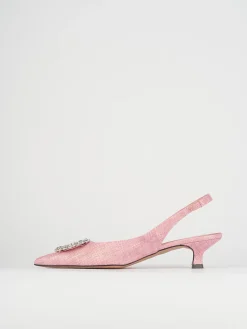 Décolleté e slingback tacco 5cm pelle rosa