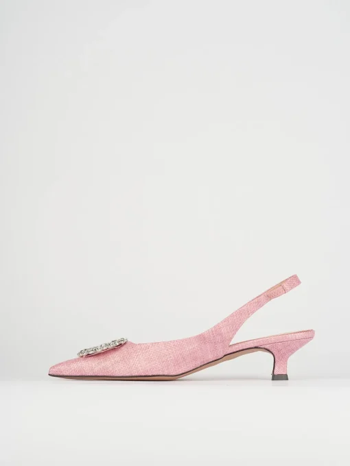 Décolleté e slingback tacco 5cm pelle rosa
