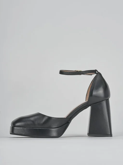 Décolleté e slingback tacco 7cm pelle nero