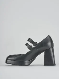Décolleté e slingback tacco 7cm pelle nero