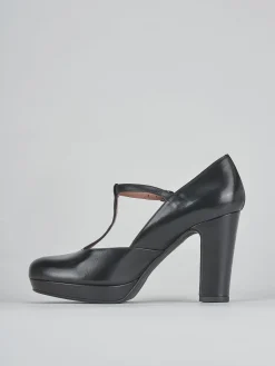 Décolleté e slingback tacco 8cm pelle nero
