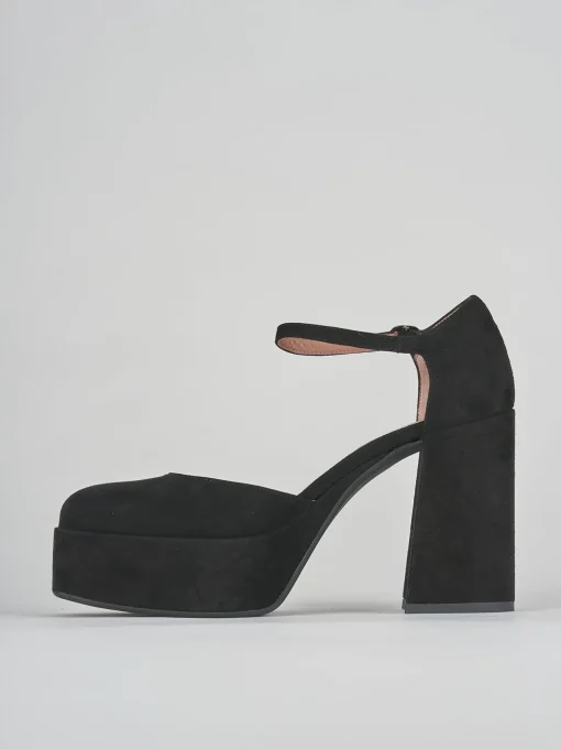 Décolleté e slingback tacco 9cm camoscio nero