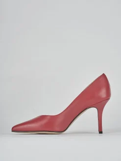 Décolleté e slingback tacco 7cm pelle rosso