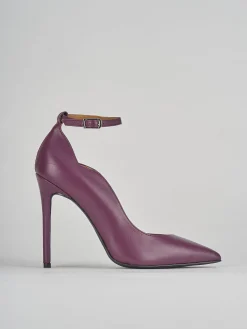 Décolleté e slingback tacco 10cm pelle viola