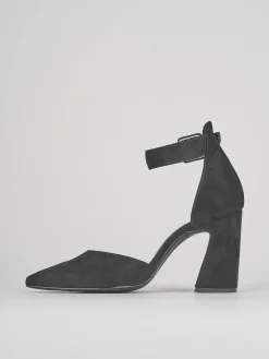 Décolleté e slingback tacco 9cm camoscio nero