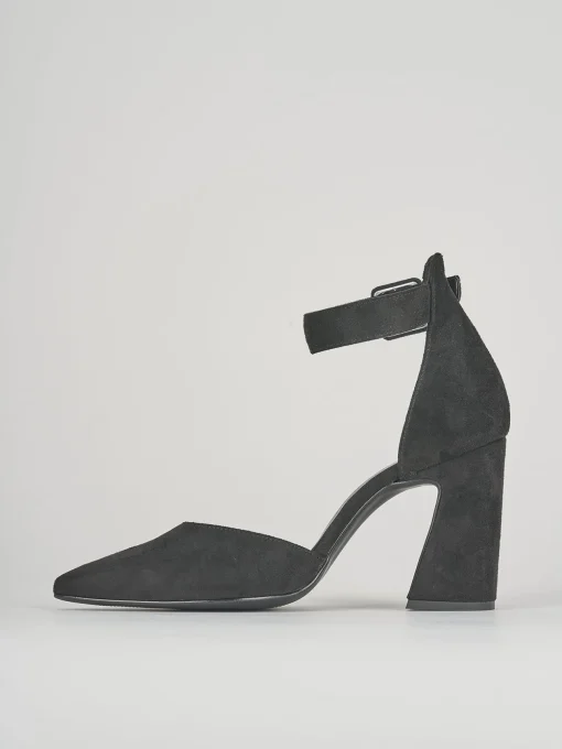 Décolleté e slingback tacco 9cm camoscio nero