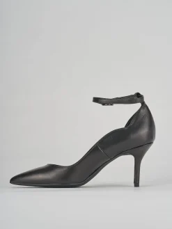 Décolleté e slingback tacco 7cm pelle nero